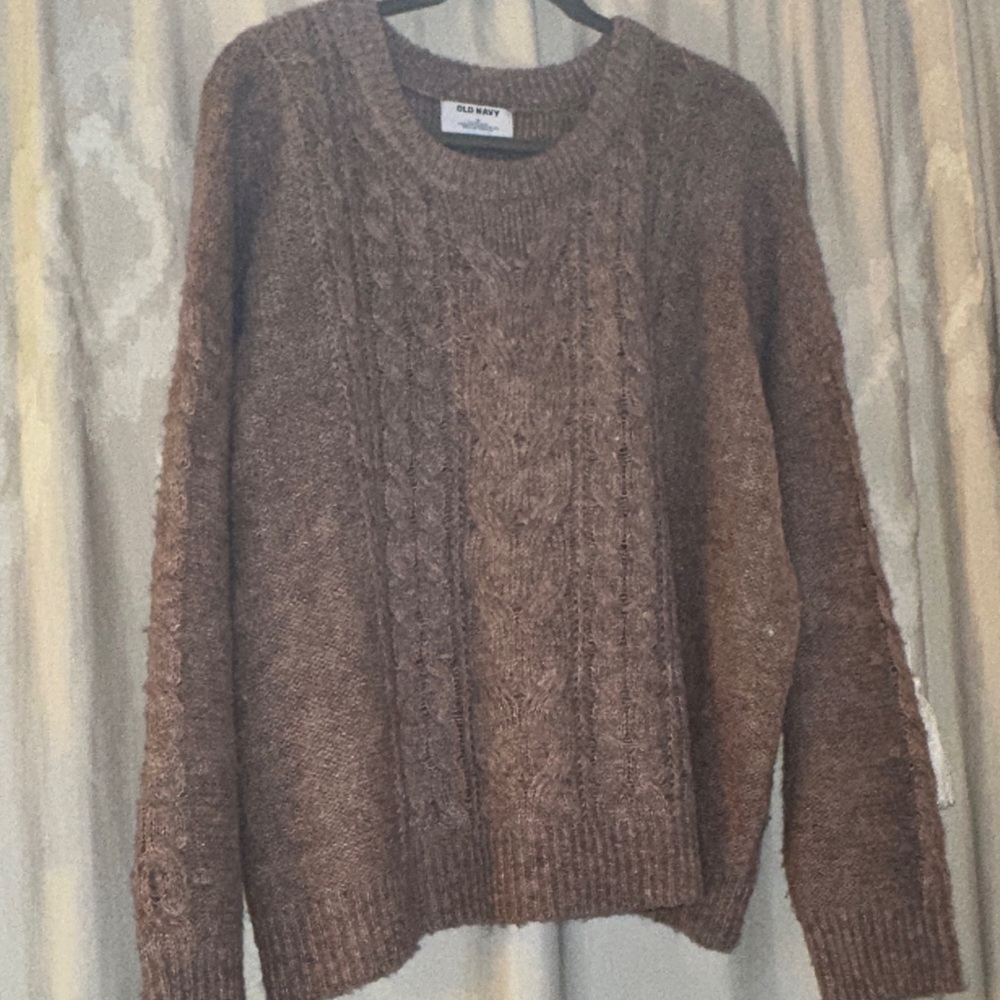 Old Navy Heather Purple Cable Knit Sweater